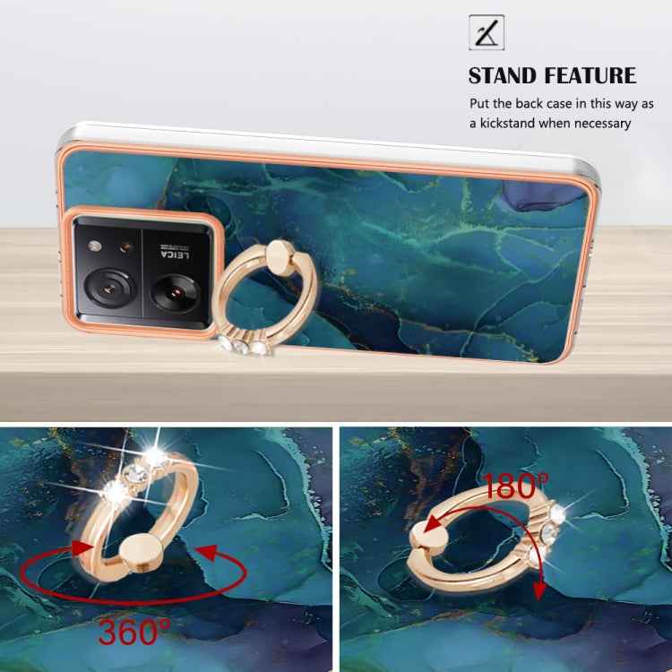 Electroplating Marble Dual-side IMD Phone Case with Ring, For Xiaomi 13T / 13T Pro, For Xiaomi Poco F5 5G / Redmi Note 12 Turbo, For Xiaomi Poco F5 Pro 5G / Redmi K60, For Xiaomi Redmi Note 12S 4G, For Xiaomi Redmi Note 12 4G Global��������������������...