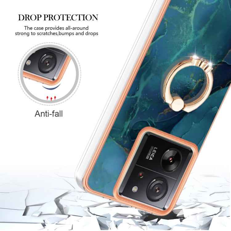 Electroplating Marble Dual-side IMD Phone Case with Ring, For Xiaomi 13T / 13T Pro, For Xiaomi Poco F5 5G / Redmi Note 12 Turbo, For Xiaomi Poco F5 Pro 5G / Redmi K60, For Xiaomi Redmi Note 12S 4G, For Xiaomi Redmi Note 12 4G Global��������������������...