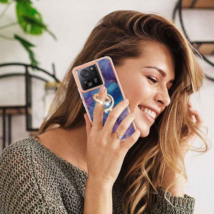 Electroplating Marble Dual-side IMD Phone Case with Ring, For Xiaomi 13T / 13T Pro, For Xiaomi Poco F5 5G / Redmi Note 12 Turbo, For Xiaomi Poco F5 Pro 5G / Redmi K60, For Xiaomi Redmi Note 12S 4G, For Xiaomi Redmi Note 12 4G Global��������������������...