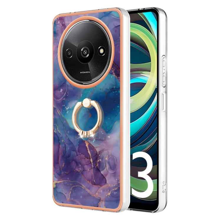 Electroplating Marble Dual-side IMD Phone Case with Ring, For Xiaomi Redmi Note 13 Pro 4G/Poco M6 Pro 4G, For Xiaomi Redmi A3, For Xiaomi Redmi Note 13 4G Global, For Xiaomi Poco X6 Pro / Redmi K70E, For Xiaomi Redmi Note 13 5G Global������������������...