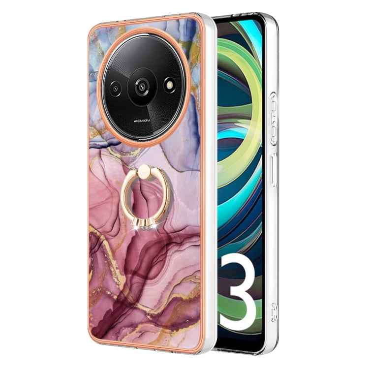 Electroplating Marble Dual-side IMD Phone Case with Ring, For Xiaomi Redmi Note 13 Pro 4G/Poco M6 Pro 4G, For Xiaomi Redmi A3, For Xiaomi Redmi Note 13 4G Global, For Xiaomi Poco X6 Pro / Redmi K70E, For Xiaomi Redmi Note 13 5G Global������������������...