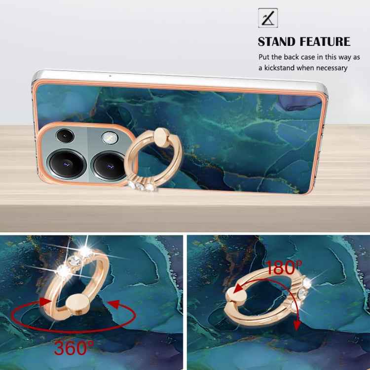 Electroplating Marble Dual-side IMD Phone Case with Ring, For Xiaomi Redmi Note 13 Pro 4G/Poco M6 Pro 4G, For Xiaomi Redmi A3, For Xiaomi Redmi Note 13 4G Global, For Xiaomi Poco X6 Pro / Redmi K70E, For Xiaomi Redmi Note 13 5G Global������������������...