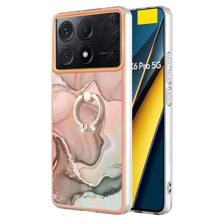 Electroplating Marble Dual-side IMD Phone Case with Ring, For Xiaomi Redmi Note 13 Pro 4G/Poco M6 Pro 4G, For Xiaomi Redmi A3, For Xiaomi Redmi Note 13 4G Global, For Xiaomi Poco X6 Pro / Redmi K70E, For Xiaomi Redmi Note 13 5G Global������������������...