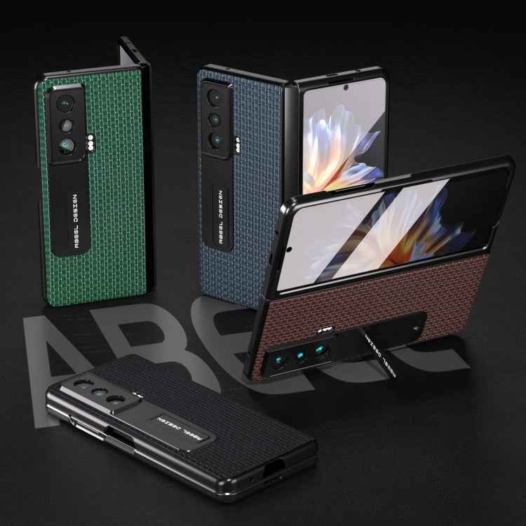 ABEEL Integrated Genuine Leather Luxury Series Phone Case with Holder, For Honor Magic Vs