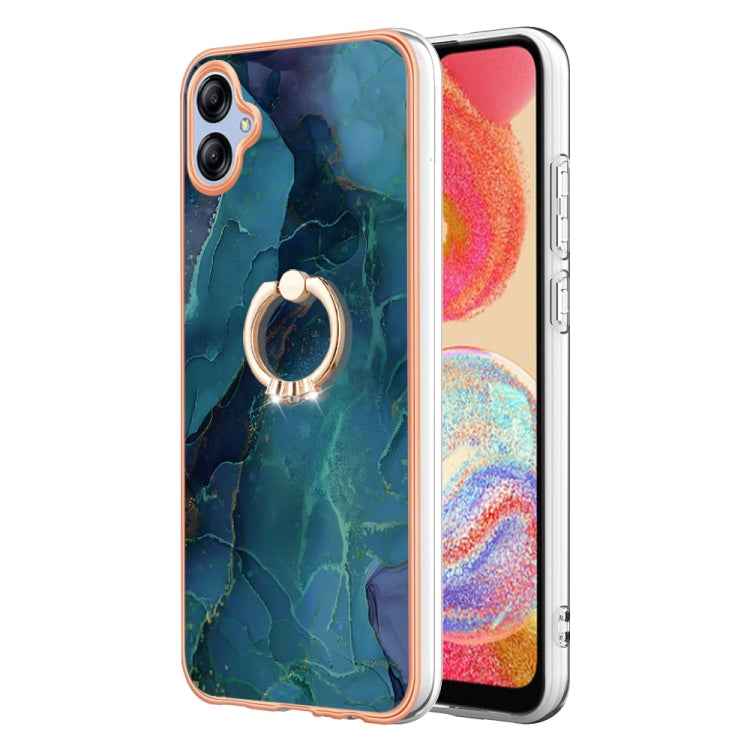 Electroplating Marble Dual-side IMD Phone Case with Ring, For Samsung Galaxy A25 5G, For Samsung Galaxy S23 FE 5G, For Samsung Galaxy A24 4G, For Samsung Galaxy A04e