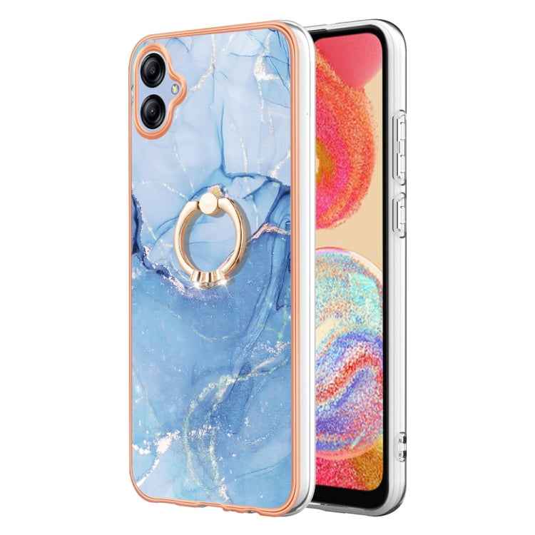 Electroplating Marble Dual-side IMD Phone Case with Ring, For Samsung Galaxy A25 5G, For Samsung Galaxy S23 FE 5G, For Samsung Galaxy A24 4G, For Samsung Galaxy A04e