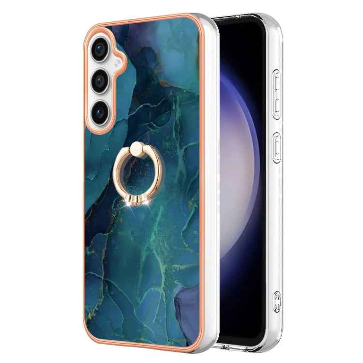 Electroplating Marble Dual-side IMD Phone Case with Ring, For Samsung Galaxy A25 5G, For Samsung Galaxy S23 FE 5G, For Samsung Galaxy A24 4G, For Samsung Galaxy A04e