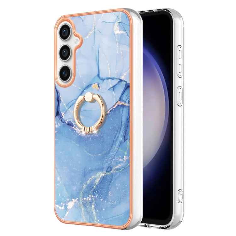 Electroplating Marble Dual-side IMD Phone Case with Ring, For Samsung Galaxy A25 5G, For Samsung Galaxy S23 FE 5G, For Samsung Galaxy A24 4G, For Samsung Galaxy A04e