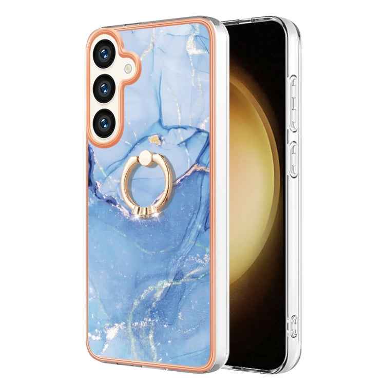 Electroplating Marble Dual-side IMD Phone Case with Ring, For Samsung Galaxy A15 5G, For Samsung Galaxy A55, For Samsung Galaxy A35, For Samsung Galaxy S24 Ultra 5G, For Samsung Galaxy S24+ 5G, For Samsung Galaxy S24 5G, For Samsung Galaxy A05���������...