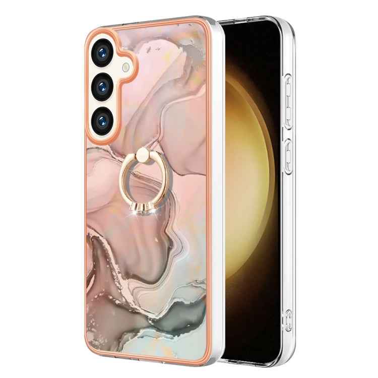 Electroplating Marble Dual-side IMD Phone Case with Ring, For Samsung Galaxy A15 5G, For Samsung Galaxy A55, For Samsung Galaxy A35, For Samsung Galaxy S24 Ultra 5G, For Samsung Galaxy S24+ 5G, For Samsung Galaxy S24 5G, For Samsung Galaxy A05���������...