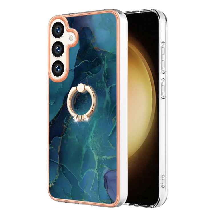 Electroplating Marble Dual-side IMD Phone Case with Ring, For Samsung Galaxy A15 5G, For Samsung Galaxy A55, For Samsung Galaxy A35, For Samsung Galaxy S24 Ultra 5G, For Samsung Galaxy S24+ 5G, For Samsung Galaxy S24 5G, For Samsung Galaxy A05���������...