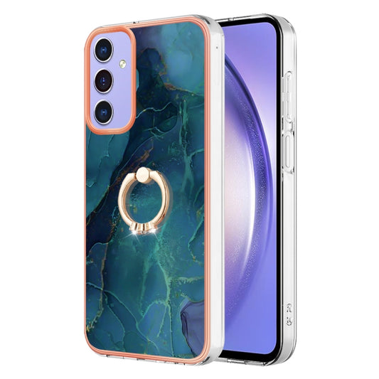 Electroplating Marble Dual-side IMD Phone Case with Ring, For Samsung Galaxy A15 5G, For Samsung Galaxy A55, For Samsung Galaxy A35, For Samsung Galaxy S24 Ultra 5G, For Samsung Galaxy S24+ 5G, For Samsung Galaxy S24 5G, For Samsung Galaxy A05���������...