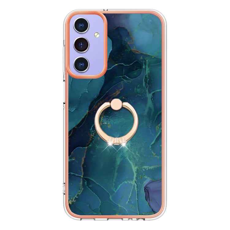 Electroplating Marble Dual-side IMD Phone Case with Ring, For Samsung Galaxy A15 5G, For Samsung Galaxy A55, For Samsung Galaxy A35, For Samsung Galaxy S24 Ultra 5G, For Samsung Galaxy S24+ 5G, For Samsung Galaxy S24 5G, For Samsung Galaxy A05���������...