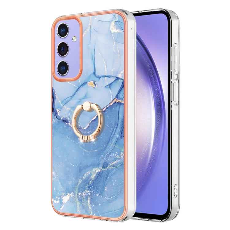 Electroplating Marble Dual-side IMD Phone Case with Ring, For Samsung Galaxy A15 5G, For Samsung Galaxy A55, For Samsung Galaxy A35, For Samsung Galaxy S24 Ultra 5G, For Samsung Galaxy S24+ 5G, For Samsung Galaxy S24 5G, For Samsung Galaxy A05���������...