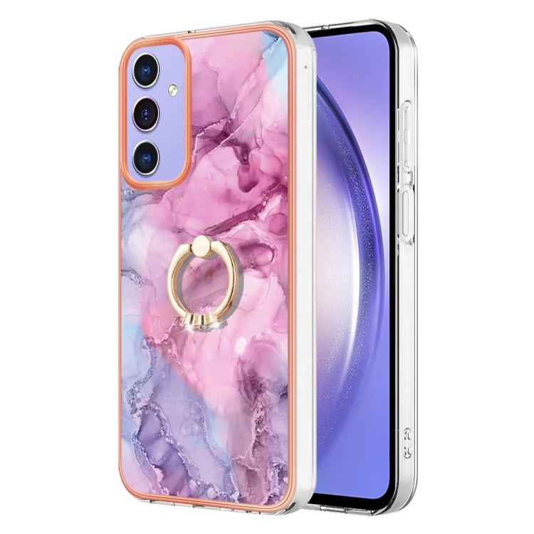 Electroplating Marble Dual-side IMD Phone Case with Ring, For Samsung Galaxy A15 5G, For Samsung Galaxy A55, For Samsung Galaxy A35, For Samsung Galaxy S24 Ultra 5G, For Samsung Galaxy S24+ 5G, For Samsung Galaxy S24 5G, For Samsung Galaxy A05���������...