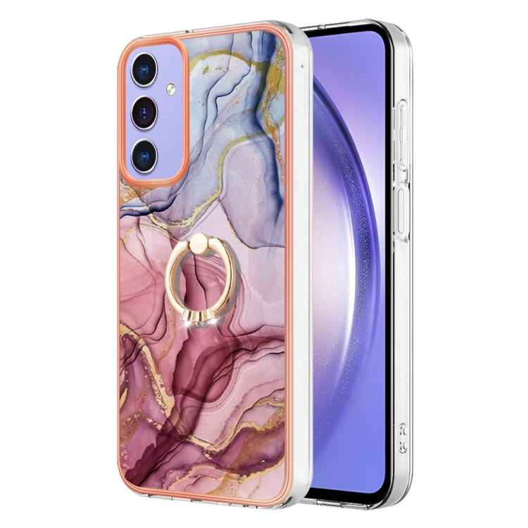 Electroplating Marble Dual-side IMD Phone Case with Ring, For Samsung Galaxy A15 5G, For Samsung Galaxy A55, For Samsung Galaxy A35, For Samsung Galaxy S24 Ultra 5G, For Samsung Galaxy S24+ 5G, For Samsung Galaxy S24 5G, For Samsung Galaxy A05���������...