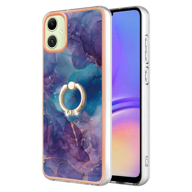 Electroplating Marble Dual-side IMD Phone Case with Ring, For Samsung Galaxy A15 5G, For Samsung Galaxy A55, For Samsung Galaxy A35, For Samsung Galaxy S24 Ultra 5G, For Samsung Galaxy S24+ 5G, For Samsung Galaxy S24 5G, For Samsung Galaxy A05���������...