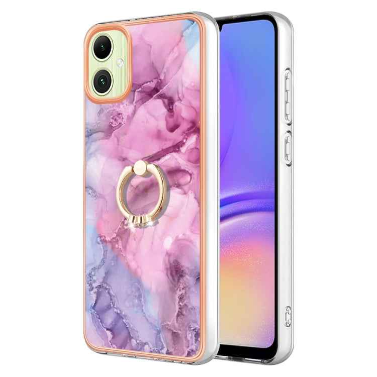 Electroplating Marble Dual-side IMD Phone Case with Ring, For Samsung Galaxy A15 5G, For Samsung Galaxy A55, For Samsung Galaxy A35, For Samsung Galaxy S24 Ultra 5G, For Samsung Galaxy S24+ 5G, For Samsung Galaxy S24 5G, For Samsung Galaxy A05���������...