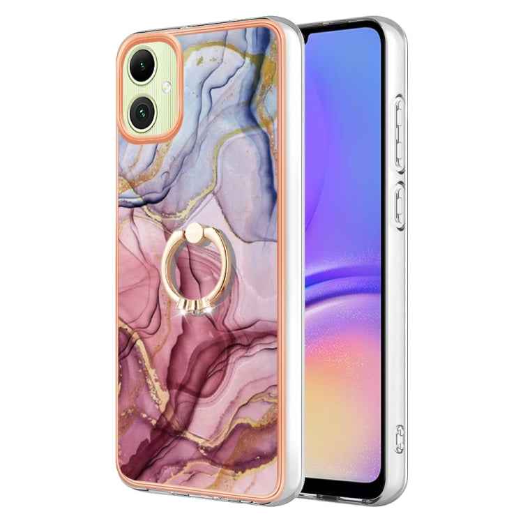 Electroplating Marble Dual-side IMD Phone Case with Ring, For Samsung Galaxy A15 5G, For Samsung Galaxy A55, For Samsung Galaxy A35, For Samsung Galaxy S24 Ultra 5G, For Samsung Galaxy S24+ 5G, For Samsung Galaxy S24 5G, For Samsung Galaxy A05���������...