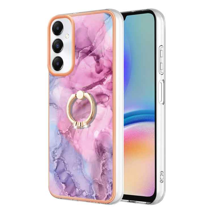 Electroplating Marble Dual-side IMD Phone Case with Ring, For Samsung Galaxy A15 5G, For Samsung Galaxy A55, For Samsung Galaxy A35, For Samsung Galaxy S24 Ultra 5G, For Samsung Galaxy S24+ 5G, For Samsung Galaxy S24 5G, For Samsung Galaxy A05���������...