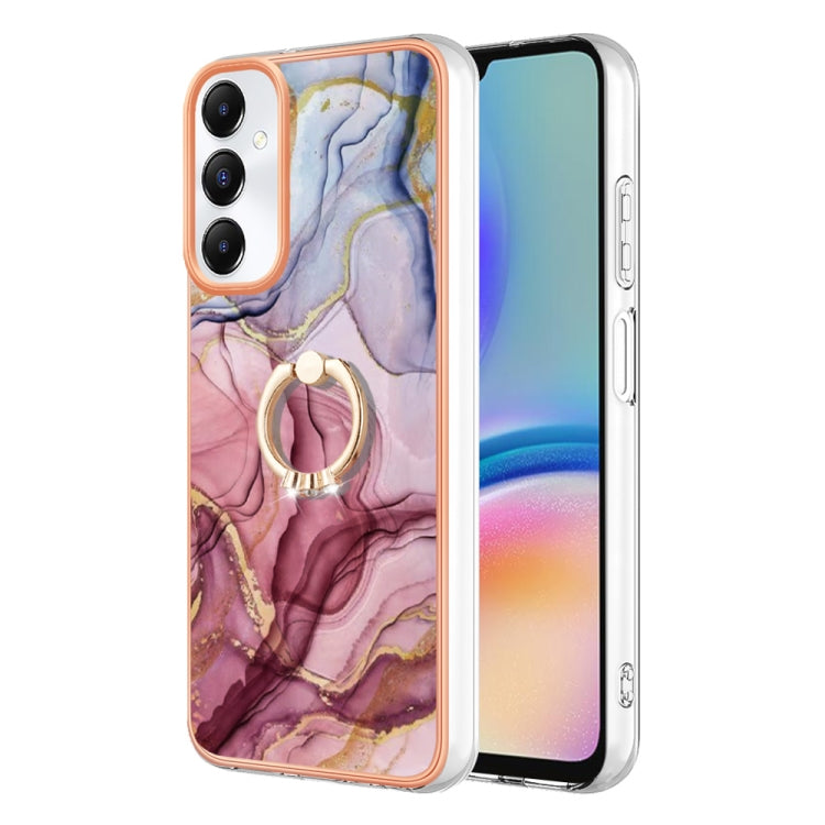 Electroplating Marble Dual-side IMD Phone Case with Ring, For Samsung Galaxy A15 5G, For Samsung Galaxy A55, For Samsung Galaxy A35, For Samsung Galaxy S24 Ultra 5G, For Samsung Galaxy S24+ 5G, For Samsung Galaxy S24 5G, For Samsung Galaxy A05���������...