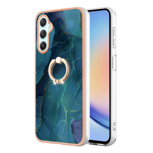 Electroplating Marble Dual-side IMD Phone Case with Ring, For Samsung Galaxy A25 5G, For Samsung Galaxy S23 FE 5G, For Samsung Galaxy A24 4G, For Samsung Galaxy A04e