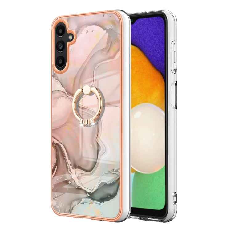 Electroplating Marble Dual-side IMD Phone Case with Ring, For Samsung Galaxy A15 5G, For Samsung Galaxy A55, For Samsung Galaxy A35, For Samsung Galaxy S24 Ultra 5G, For Samsung Galaxy S24+ 5G, For Samsung Galaxy S24 5G, For Samsung Galaxy A05���������...