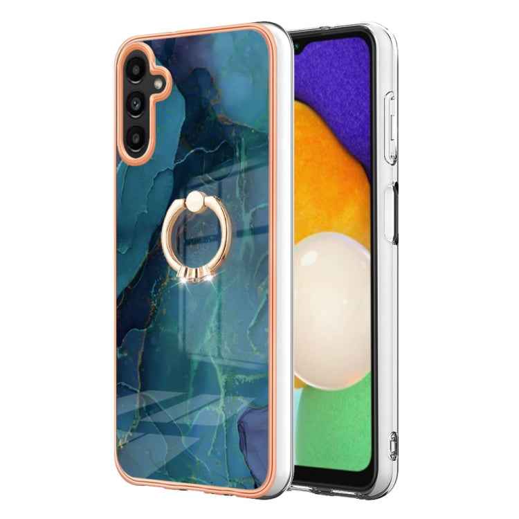 Electroplating Marble Dual-side IMD Phone Case with Ring, For Samsung Galaxy A15 5G, For Samsung Galaxy A55, For Samsung Galaxy A35, For Samsung Galaxy S24 Ultra 5G, For Samsung Galaxy S24+ 5G, For Samsung Galaxy S24 5G, For Samsung Galaxy A05���������...