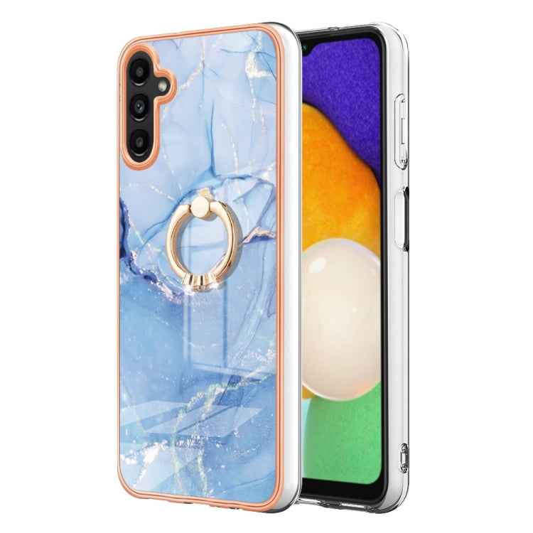 Electroplating Marble Dual-side IMD Phone Case with Ring, For Samsung Galaxy A15 5G, For Samsung Galaxy A55, For Samsung Galaxy A35, For Samsung Galaxy S24 Ultra 5G, For Samsung Galaxy S24+ 5G, For Samsung Galaxy S24 5G, For Samsung Galaxy A05���������...