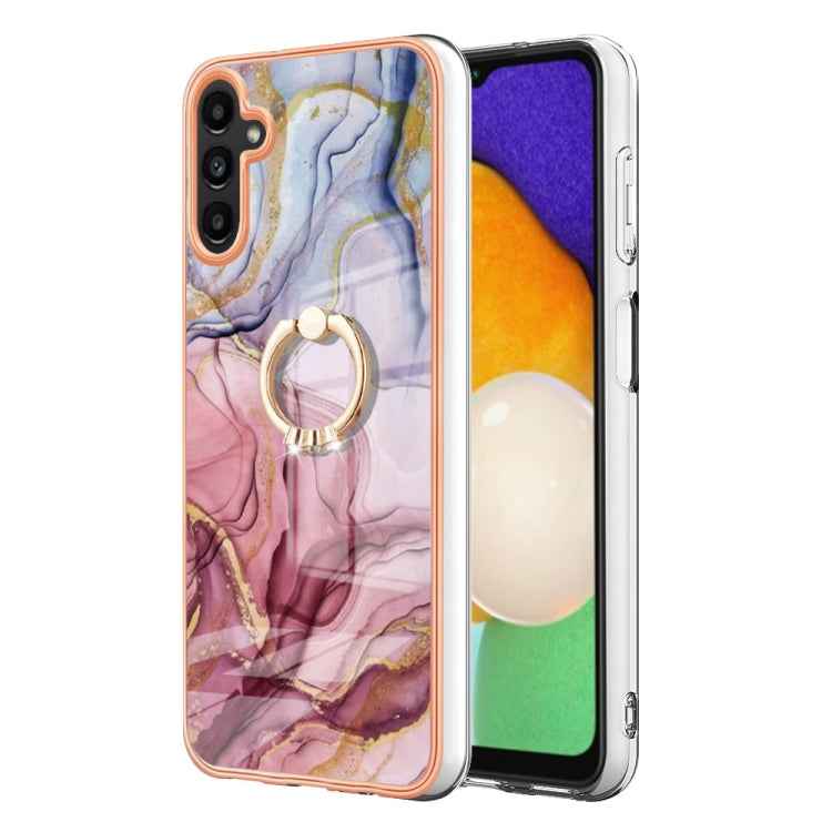 Electroplating Marble Dual-side IMD Phone Case with Ring, For Samsung Galaxy A15 5G, For Samsung Galaxy A55, For Samsung Galaxy A35, For Samsung Galaxy S24 Ultra 5G, For Samsung Galaxy S24+ 5G, For Samsung Galaxy S24 5G, For Samsung Galaxy A05���������...