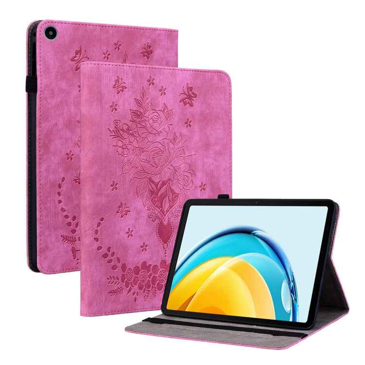 Butterfly Rose Embossed Leather Tablet Case, For Huawei MatePad Mini 2025, For Huawei MatePad Pro 11 2022, For Huawei MatePad SE 10.4, For Huawei MatePad Pro 10.8 2021 / 2018, For Huawei MatePad T 10s/Enjoy Tablet 2, For Huawei MediaPad M5 Lite / C5 10.1