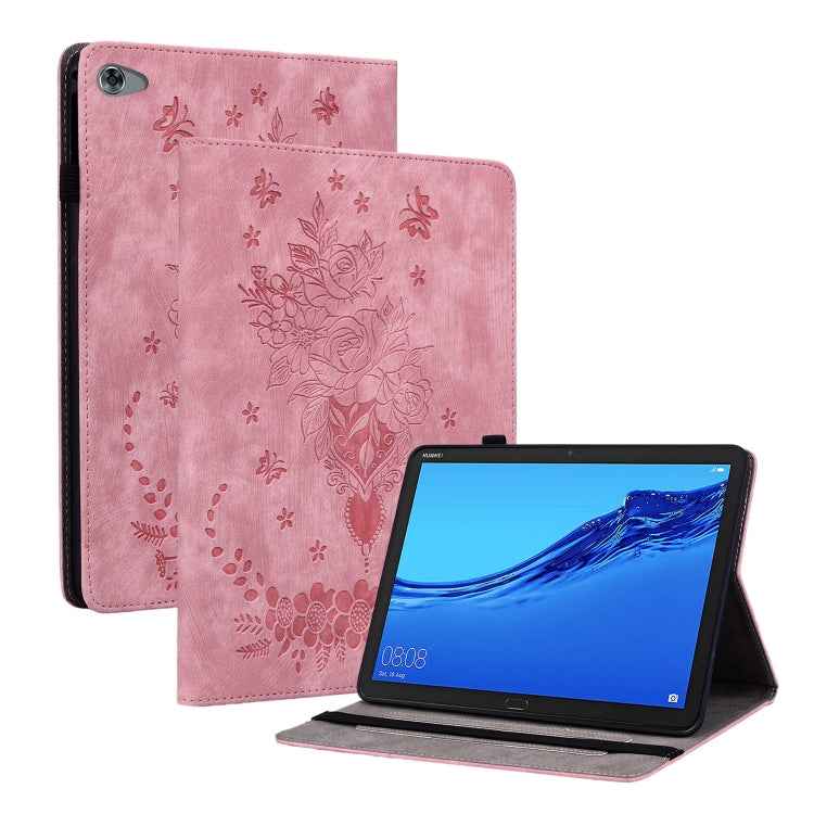 Butterfly Rose Embossed Leather Tablet Case, For Huawei MatePad Mini 2025, For Huawei MatePad Pro 11 2022, For Huawei MatePad SE 10.4, For Huawei MatePad Pro 10.8 2021 / 2018, For Huawei MatePad T 10s/Enjoy Tablet 2, For Huawei MediaPad M5 Lite / C5 10.1