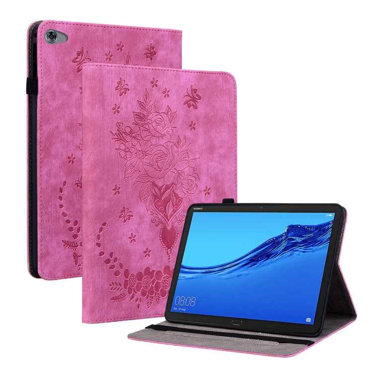 Butterfly Rose Embossed Leather Tablet Case, For Huawei MatePad Mini 2025, For Huawei MatePad Pro 11 2022, For Huawei MatePad SE 10.4, For Huawei MatePad Pro 10.8 2021 / 2018, For Huawei MatePad T 10s/Enjoy Tablet 2, For Huawei MediaPad M5 Lite / C5 10.1