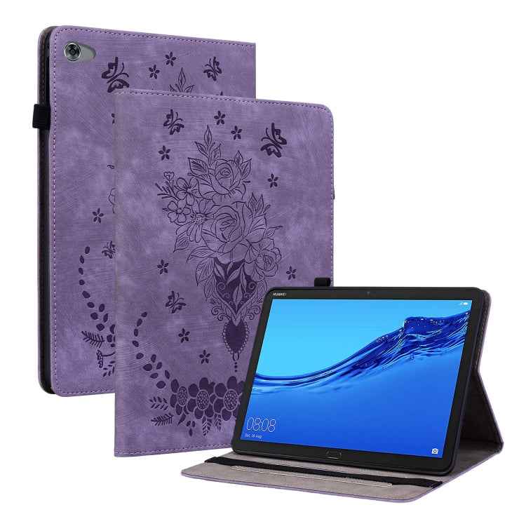 Butterfly Rose Embossed Leather Tablet Case, For Huawei MatePad Mini 2025, For Huawei MatePad Pro 11 2022, For Huawei MatePad SE 10.4, For Huawei MatePad Pro 10.8 2021 / 2018, For Huawei MatePad T 10s/Enjoy Tablet 2, For Huawei MediaPad M5 Lite / C5 10.1