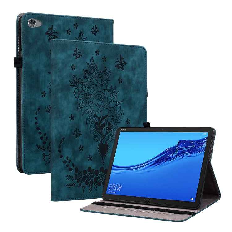 Butterfly Rose Embossed Leather Tablet Case, For Huawei MatePad Mini 2025, For Huawei MatePad Pro 11 2022, For Huawei MatePad SE 10.4, For Huawei MatePad Pro 10.8 2021 / 2018, For Huawei MatePad T 10s/Enjoy Tablet 2, For Huawei MediaPad M5 Lite / C5 10.1
