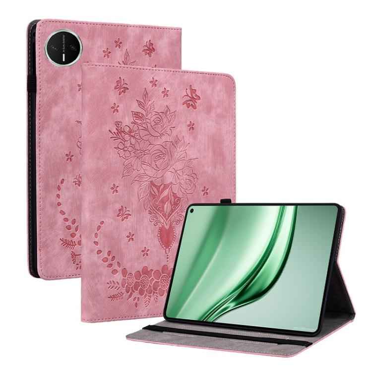 Butterfly Rose Embossed Leather Tablet Case, For Huawei MatePad Mini 2025, For Huawei MatePad Pro 11 2022, For Huawei MatePad SE 10.4, For Huawei MatePad Pro 10.8 2021 / 2018, For Huawei MatePad T 10s/Enjoy Tablet 2, For Huawei MediaPad M5 Lite / C5 10.1