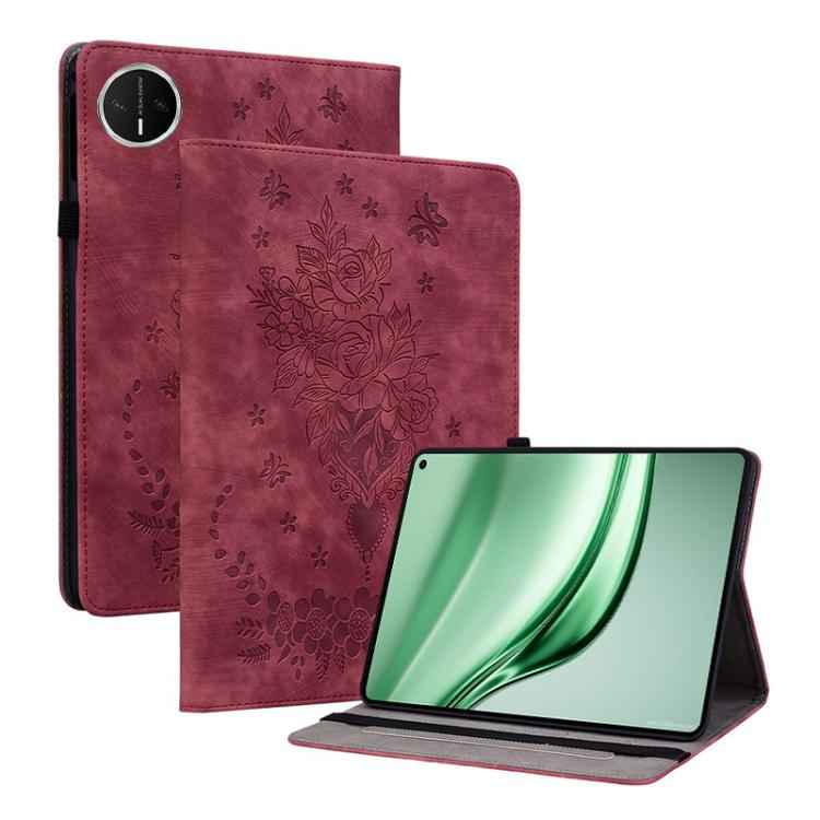 Butterfly Rose Embossed Leather Tablet Case, For Huawei MatePad Mini 2025, For Huawei MatePad Pro 11 2022, For Huawei MatePad SE 10.4, For Huawei MatePad Pro 10.8 2021 / 2018, For Huawei MatePad T 10s/Enjoy Tablet 2, For Huawei MediaPad M5 Lite / C5 10.1