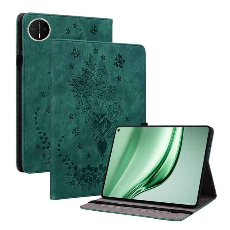 Butterfly Rose Embossed Leather Tablet Case, For Huawei MatePad Mini 2025, For Huawei MatePad Pro 11 2022, For Huawei MatePad SE 10.4, For Huawei MatePad Pro 10.8 2021 / 2018, For Huawei MatePad T 10s/Enjoy Tablet 2, For Huawei MediaPad M5 Lite / C5 10.1