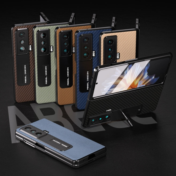 Carbon Fiber Texture Integrated Protective Phone Case with Holder