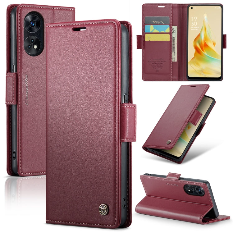 CaseMe 023 Butterfly Buckle Litchi Texture RFID Anti-theft Leather Phone Case, For OPPO Reno10 5G Global／Reno10 Pro Global, For OPPO Reno8 T 4G, For OPPO A57 4G Global/A57s 4G Global, For OPPO A77 4G Global / A57e 4G, For OPPO A78 4G, For OPPO A77s    ...