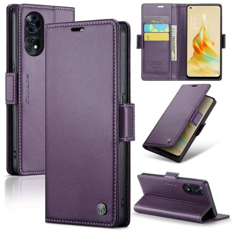 CaseMe 023 Butterfly Buckle Litchi Texture RFID Anti-theft Leather Phone Case, For OPPO Reno10 5G Global／Reno10 Pro Global, For OPPO Reno8 T 4G, For OPPO A57 4G Global/A57s 4G Global, For OPPO A77 4G Global / A57e 4G, For OPPO A78 4G, For OPPO A77s    ...