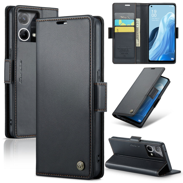 CaseMe 023 Butterfly Buckle Litchi Texture RFID Anti-theft Leather Phone Case, For OPPO Reno8 Lite Global, For OPPO Reno7 4G Indonesia/F21 Pro 4G/Reno8 4G, For OPPO F21 Pro 5G Globa/Reno8 Z Global, For OPPO Reno8 T 5G/A1 Pro 5G, For OPPO Reno8 5G Globa...