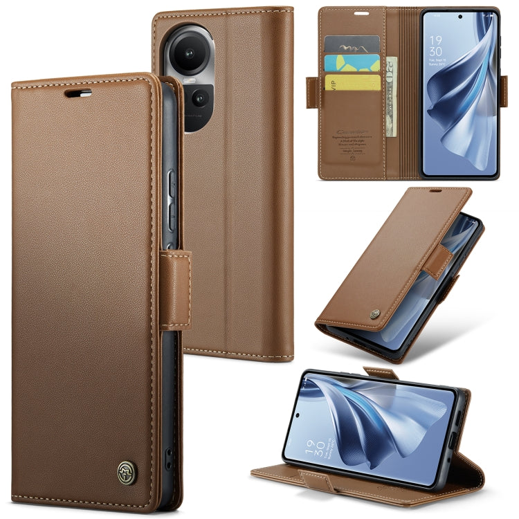 CaseMe 023 Butterfly Buckle Litchi Texture RFID Anti-theft Leather Phone Case, For OPPO Reno10 5G Global／Reno10 Pro Global, For OPPO Reno8 T 4G, For OPPO A57 4G Global/A57s 4G Global, For OPPO A77 4G Global / A57e 4G, For OPPO A78 4G, For OPPO A77s    ...