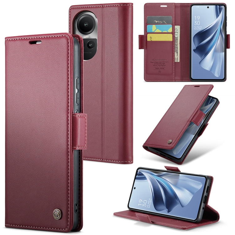 CaseMe 023 Butterfly Buckle Litchi Texture RFID Anti-theft Leather Phone Case, For OPPO Reno10 5G Global／Reno10 Pro Global, For OPPO Reno8 T 4G, For OPPO A57 4G Global/A57s 4G Global, For OPPO A77 4G Global / A57e 4G, For OPPO A78 4G, For OPPO A77s    ...