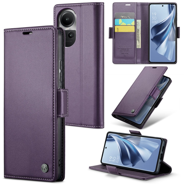 CaseMe 023 Butterfly Buckle Litchi Texture RFID Anti-theft Leather Phone Case, For OPPO Reno10 5G Global／Reno10 Pro Global, For OPPO Reno8 T 4G, For OPPO A57 4G Global/A57s 4G Global, For OPPO A77 4G Global / A57e 4G, For OPPO A78 4G, For OPPO A77s    ...