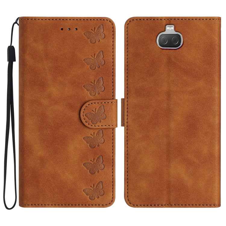 Seven Butterflies Embossed Leather Phone Case, For Sony Xperia 10