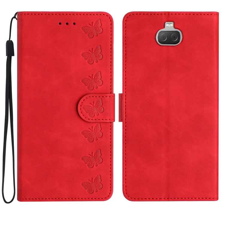 Seven Butterflies Embossed Leather Phone Case, For Sony Xperia 10