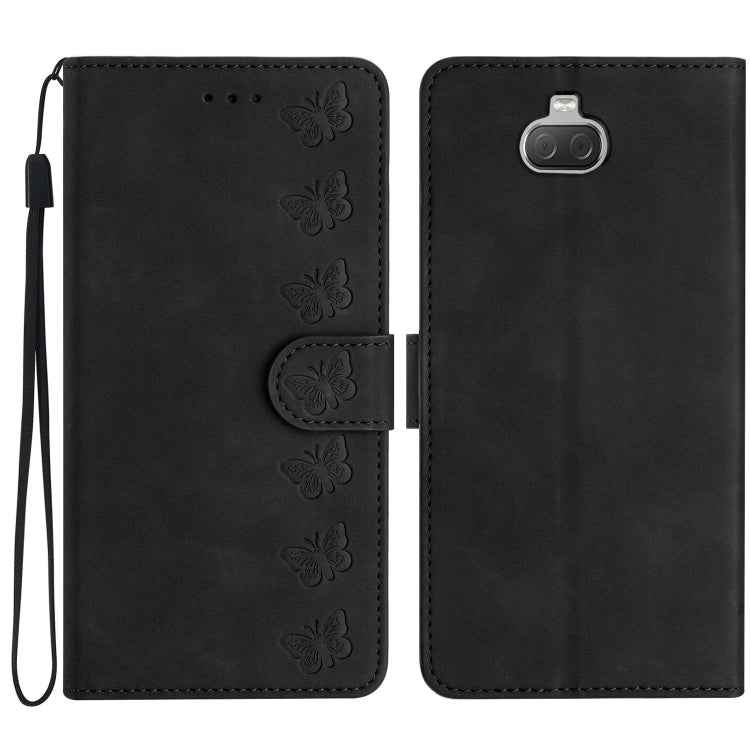 Seven Butterflies Embossed Leather Phone Case, For Sony Xperia 10