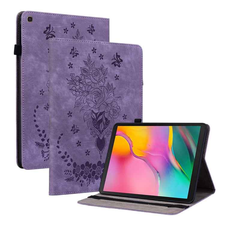 Butterfly Rose Embossed Leather Tablet Case, For Samsung Galaxy Tab S5e/T720/T725, For Samsung Galaxy Tab A 10.1 2019 T510, For Samsung Galaxy Tab A 8.0 2019 T290, For Samsung Galaxy Tab S4 10.5 SM-T830, For Samsung Galaxy Tab A 10.1 2016/T580/T585����...