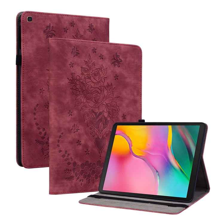 Butterfly Rose Embossed Leather Tablet Case, For Samsung Galaxy Tab S5e/T720/T725, For Samsung Galaxy Tab A 10.1 2019 T510, For Samsung Galaxy Tab A 8.0 2019 T290, For Samsung Galaxy Tab S4 10.5 SM-T830, For Samsung Galaxy Tab A 10.1 2016/T580/T585����...